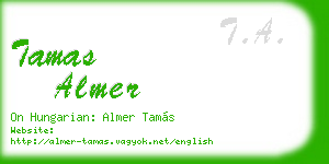 tamas almer business card